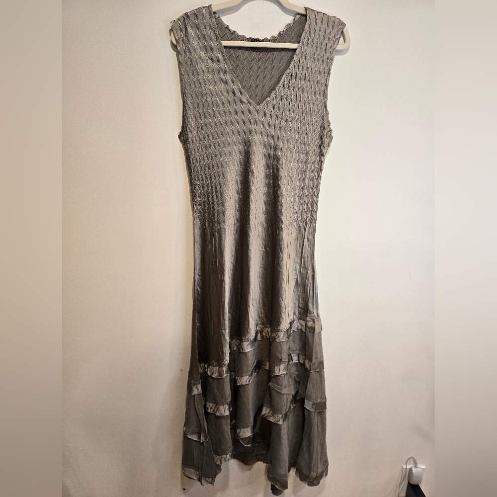 Komarov Strapless Silver Dress Size Xl Nwot - Picture 3 of 11